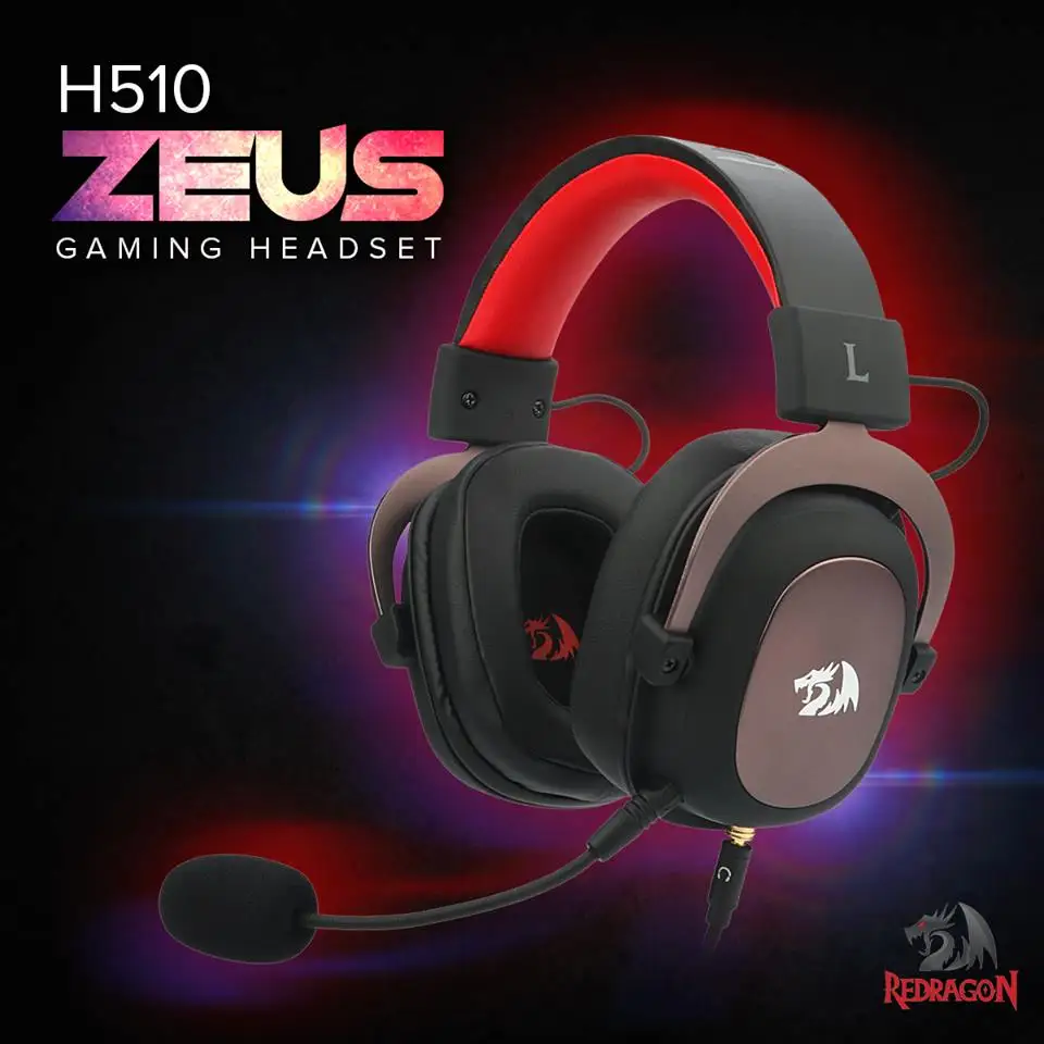 7,1 гарнитура с объемным звуком Redragon H510 Zeus Проводные Игровые наушники для геймеров со съемным микрофоном для ПК, PS4, Xbox One, переключатель