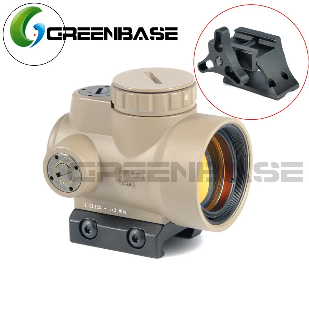 Зеленая база Triji MRO 1x Red Dot Sight 2 MOA Тактический Scope с низким/высоким креплением