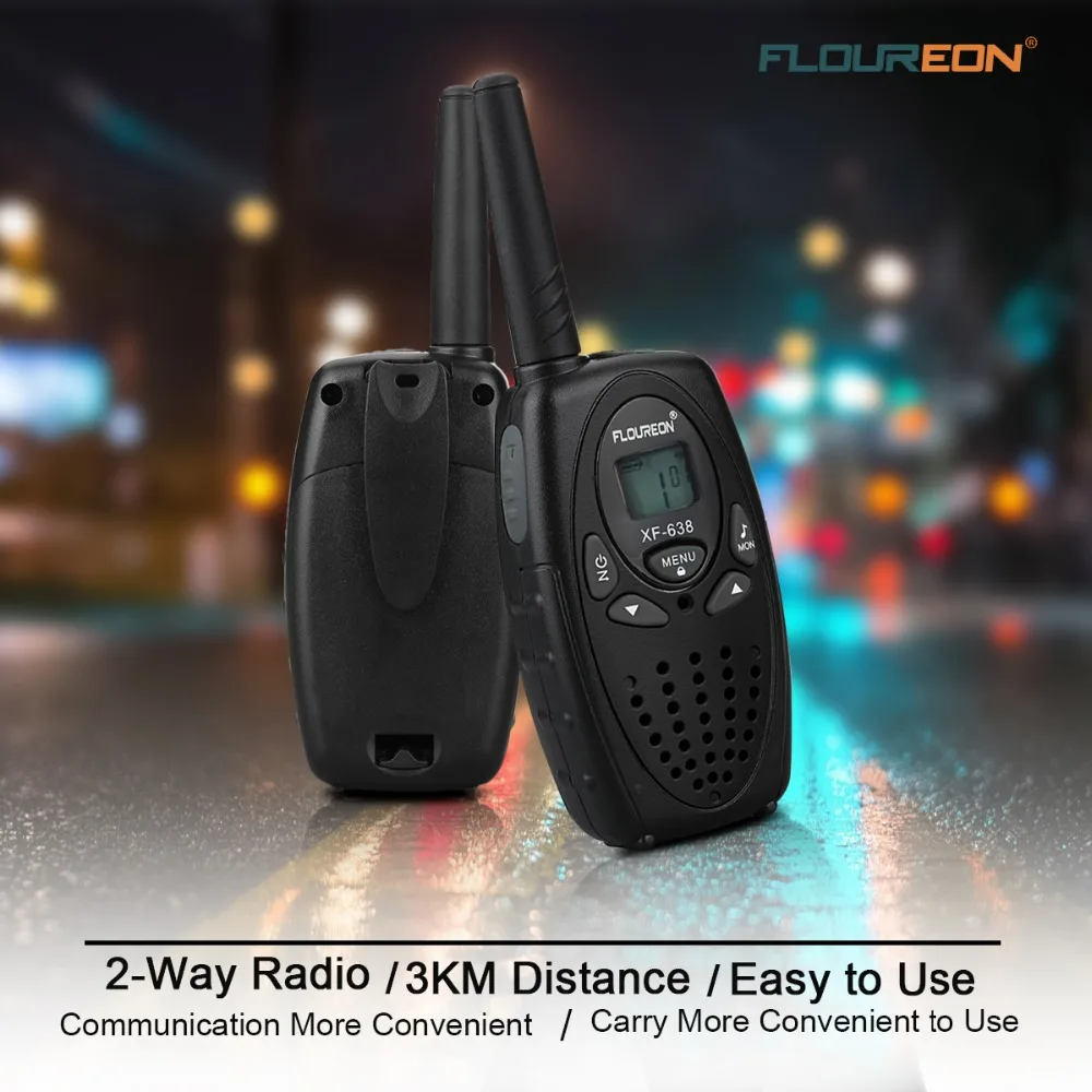 FLOUREON XF-638 8-канальный сетевой видеорегистратор иди и болтай Walkie talkie S UHF400-470MHz двусторонней радиосвязи 3 км переговорные рации-иди и болтай walkie Беспроводной Интерком черный ЕС