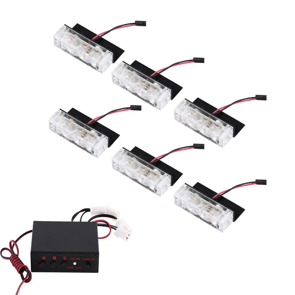 6x3 LED Light 12 В автомобильный светильник со стробоскопической решеткой, светодиодный мини-вспышка, дневной ходовой светильник s, полицейский Предупреждение льный мигающий сигнальный светильник - Цвет: 6x3 LED Light