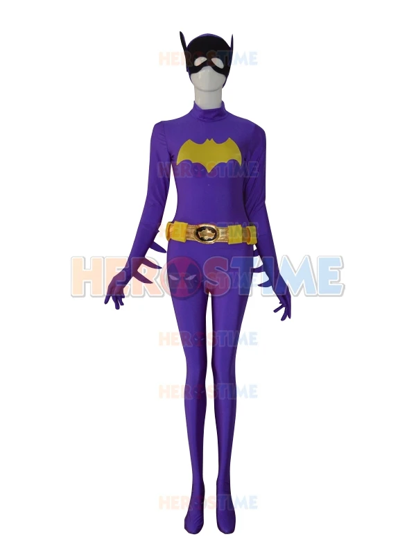 Индивидуальные фильмы новейший Batgirl фиолетовый женский костюм супергероя из