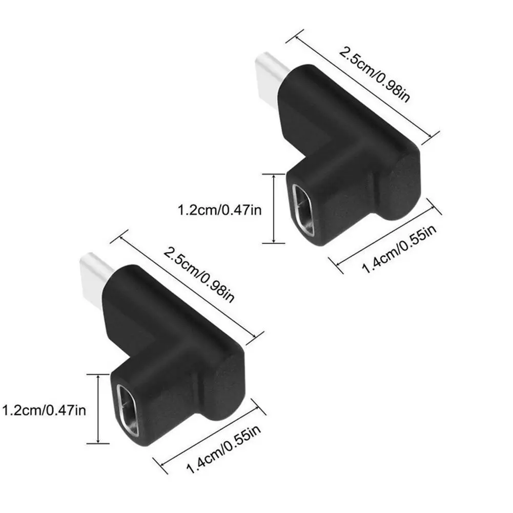 90 градусов USB 3 1 Тип C папа к женскому правый угол конвертер адаптер Черный JR