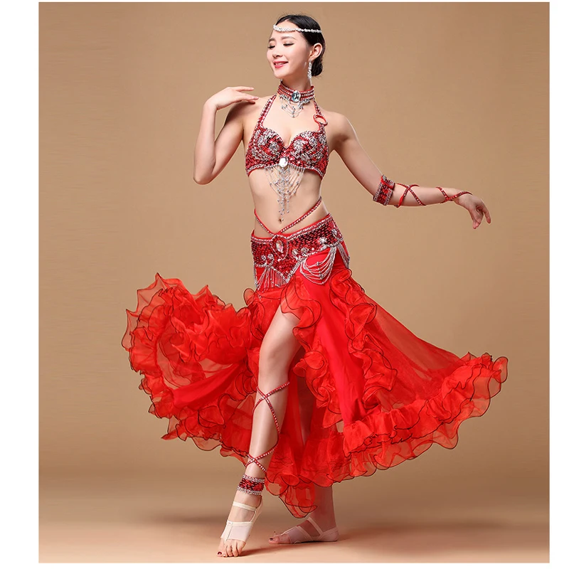 Костюм для танца живота 4 цвета комплект одежды из 2 предметов бюстгальтер топ и