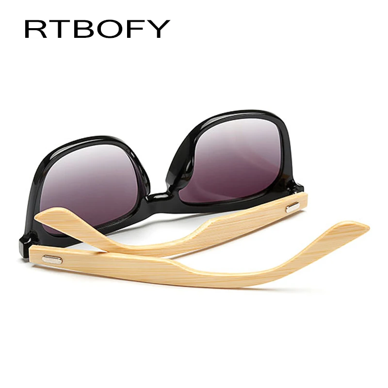 RTBOFY 2018 Новые квадратные деревянные солнцезащитные очки мужские бамбуковые