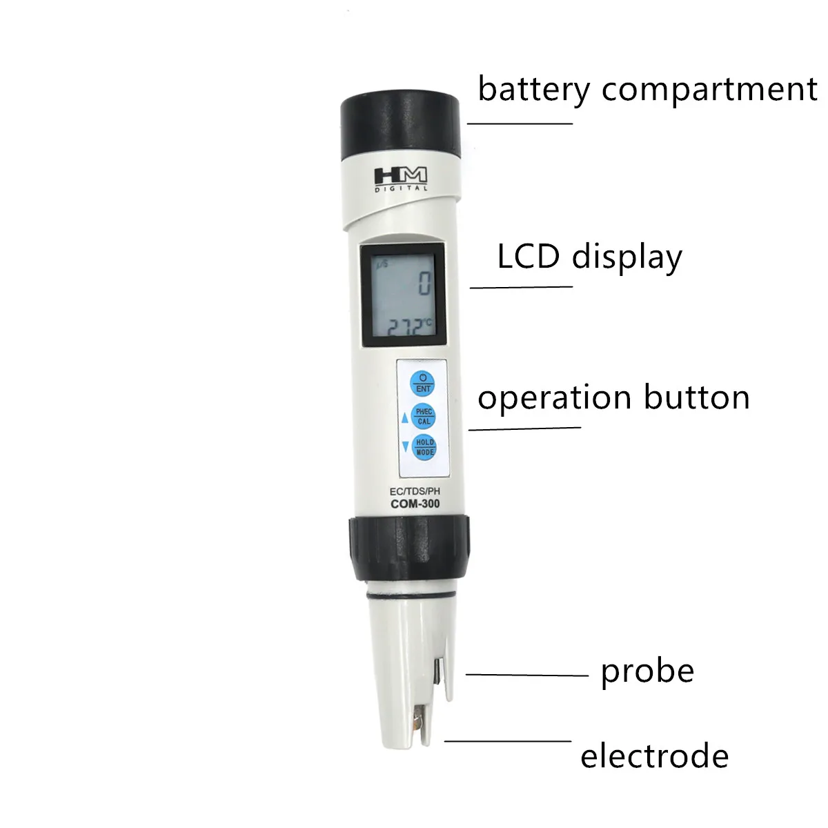 HM Digital EC/TDS/PH Meter Tester Water Quality Testing COM-300 Portable Waterproof Combo Automatic Calibration 20% OFF | Инструменты
