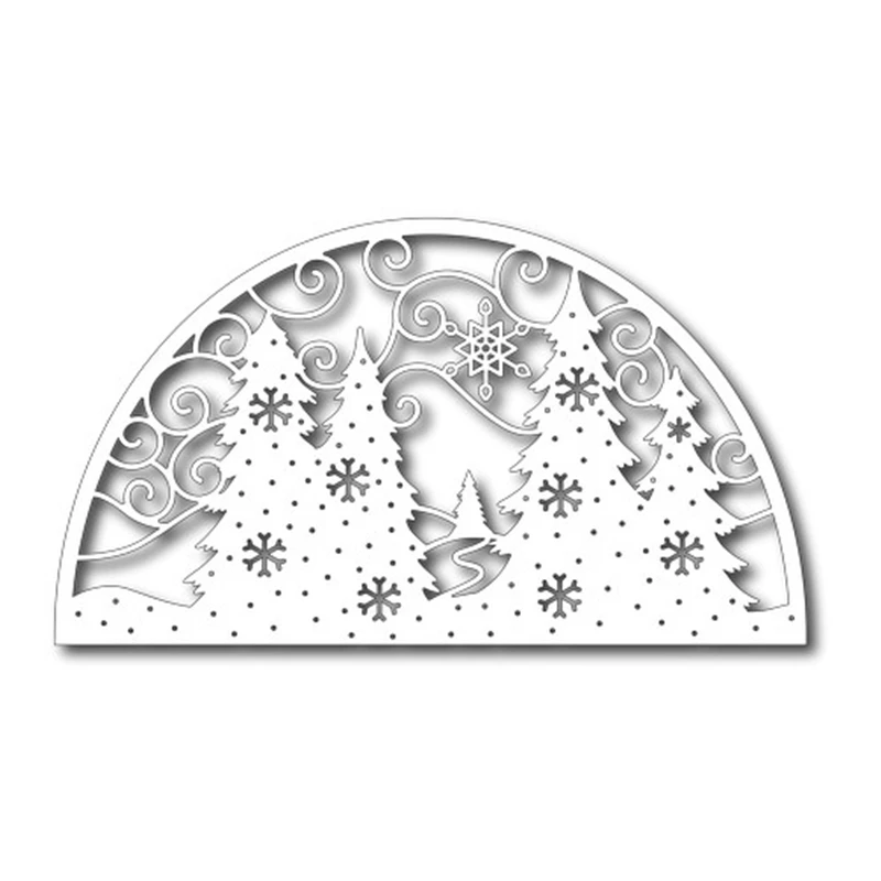 GJCraft Trees with Snowflake New 2019 Metal Cutting Dies for Scrapbooking Embossing DIY Album Craft Card Decor Die Christmas die | Дом и сад