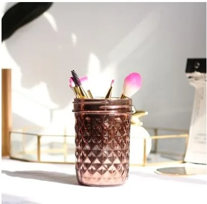 Rose Gold 1 Vogue шикарная розовая Золотая банка для хранения, превосходный минималистичный элегантный роскошный контейнер для соли сахара перца, кисточка для макияжа, органайзер для дома - Цвет: Rose Gold 1