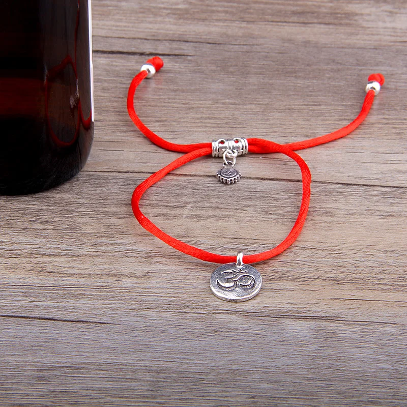 Женские браслеты Йога Ом Будда лотос веревка плетеная Лаки красная нить Струнные