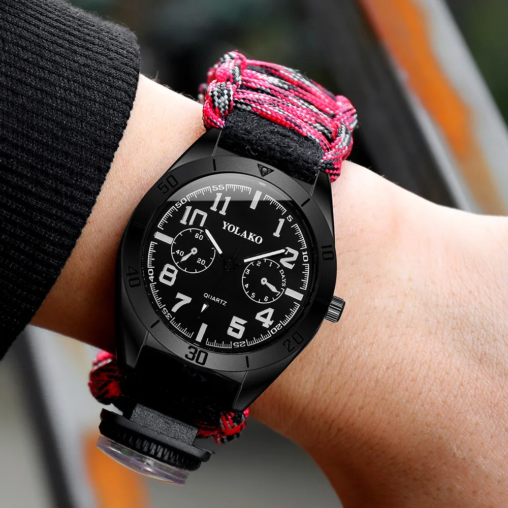 Reloj hombre 2018 горячая распродажа мужские часы YOLAKO нейлоновый ремешок с компасом