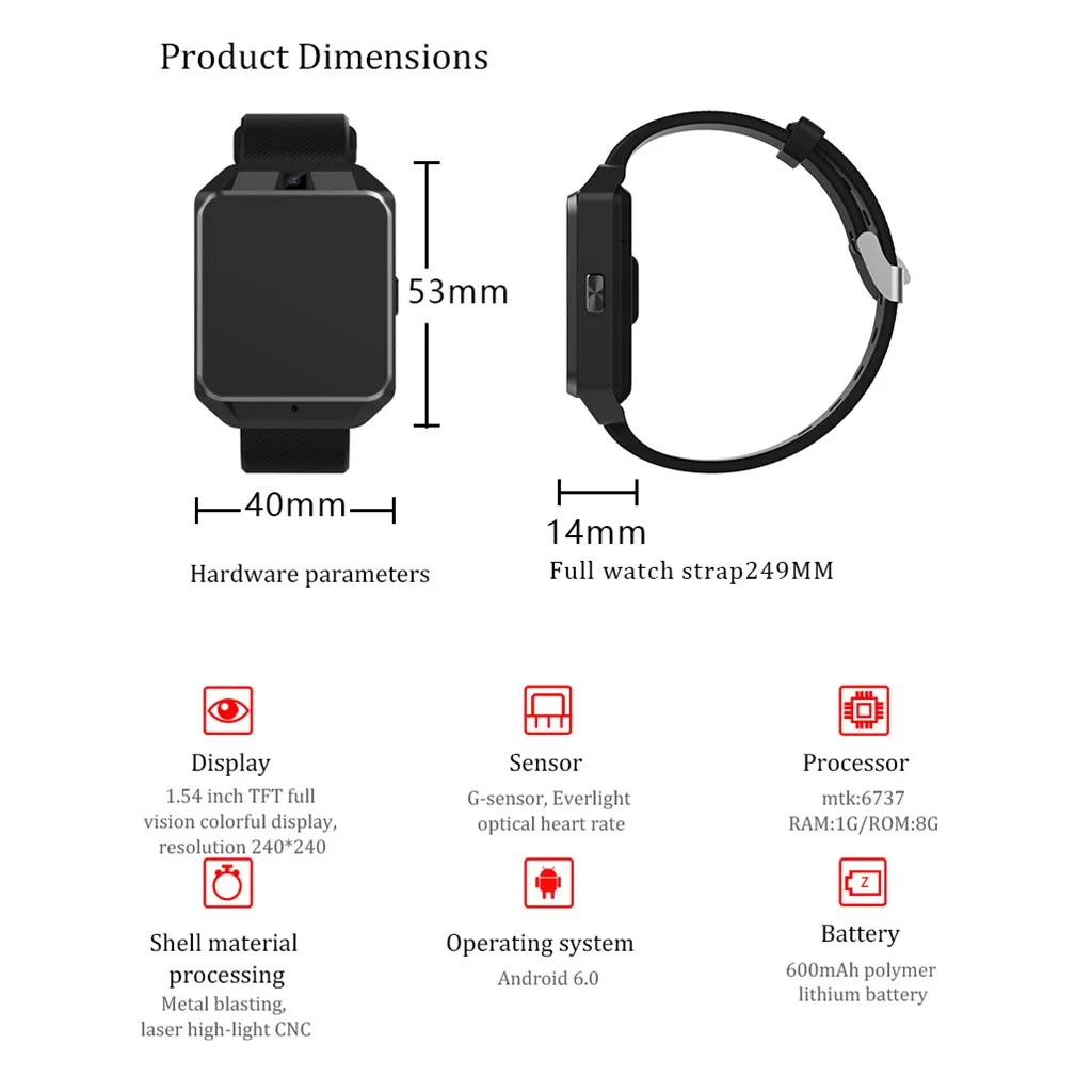 Смарт-часы Beautyss 1 54 дюймов gps позиционирование SOS шагомер Heartrate сенсор для Android amazfit