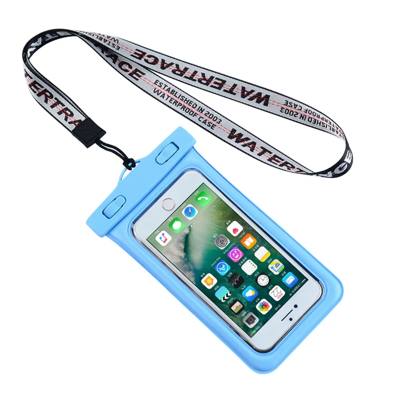 Waterproof Underwater Pouch Dry Bag Case Cover For iPhone Cell Phone Touchscreen - Цвет: Синий цвет