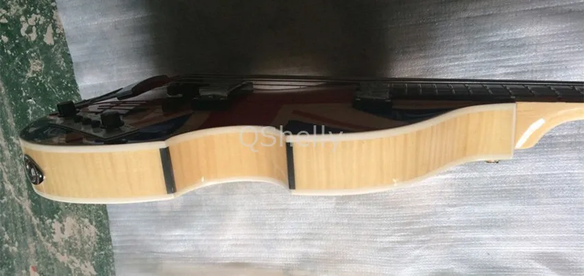 Высшее качество QShelly под заказ 4 струны union jack Английский флаг BBT Pearloid Овальный