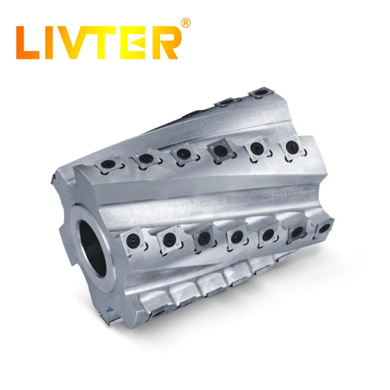 Satin Al Spiral Kesici Kafa Spiral Planya Kesici Kafa Helisel Kesici Mili Makinesi Için 4 Tarafı Kalıp 6T T.C.T Bıçak Ucu Boyutu