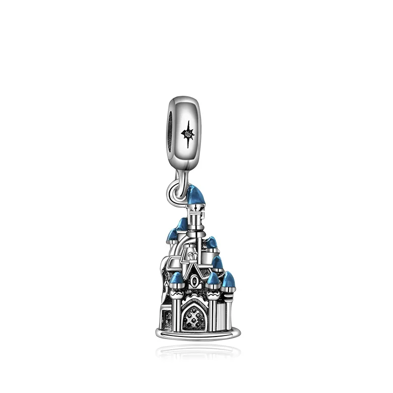 A1807 blue Подходит к оригинальному браслету pandora, ожерелье, сделай сам, Женские Ювелирные изделия, новинка, Гламурное трио, помада, высокий каблук, подвеска, шарм, бусина, безделушка - Цвет: A1807 blue