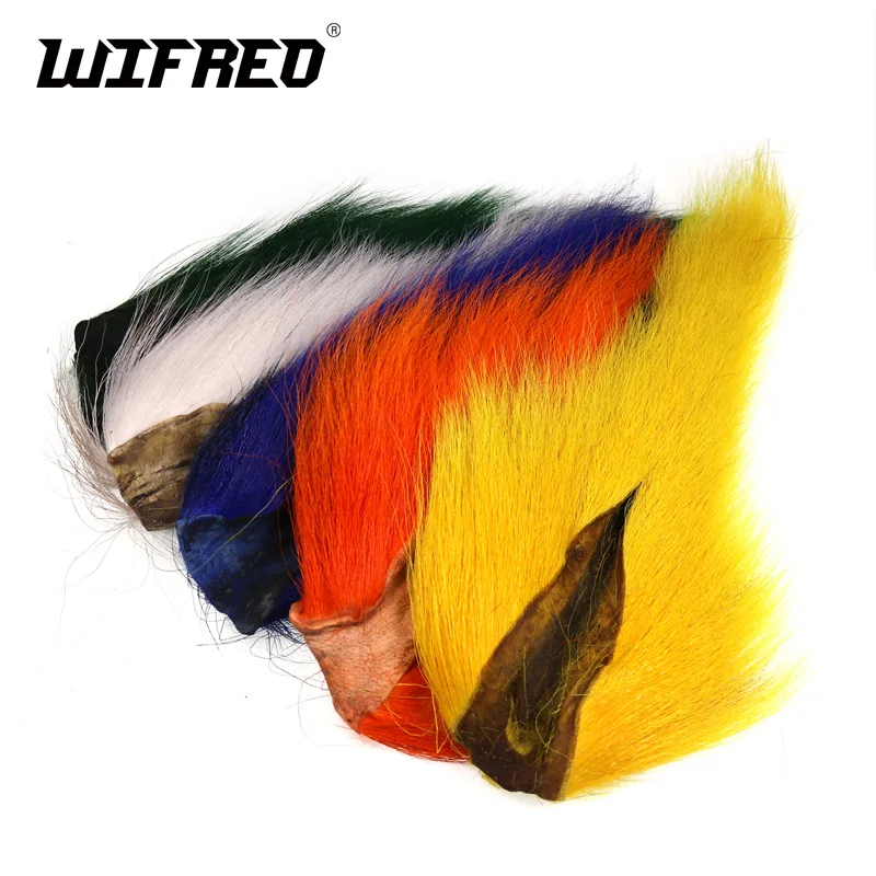 Wifreo окрашенные оленьи хвосты волосы мех Bucktail Buck муха завязывание соленой воды мухи сухие для завязывания мух Материал желтый зеленый синий красный и т. Д