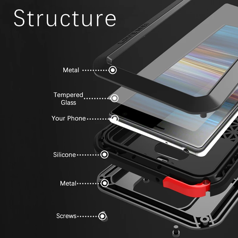 LOVEMEI Powerful Metal Waterproof Cover For Sony Xperia 10 Plus Case Full Body Back ShockProof Defender Phone |