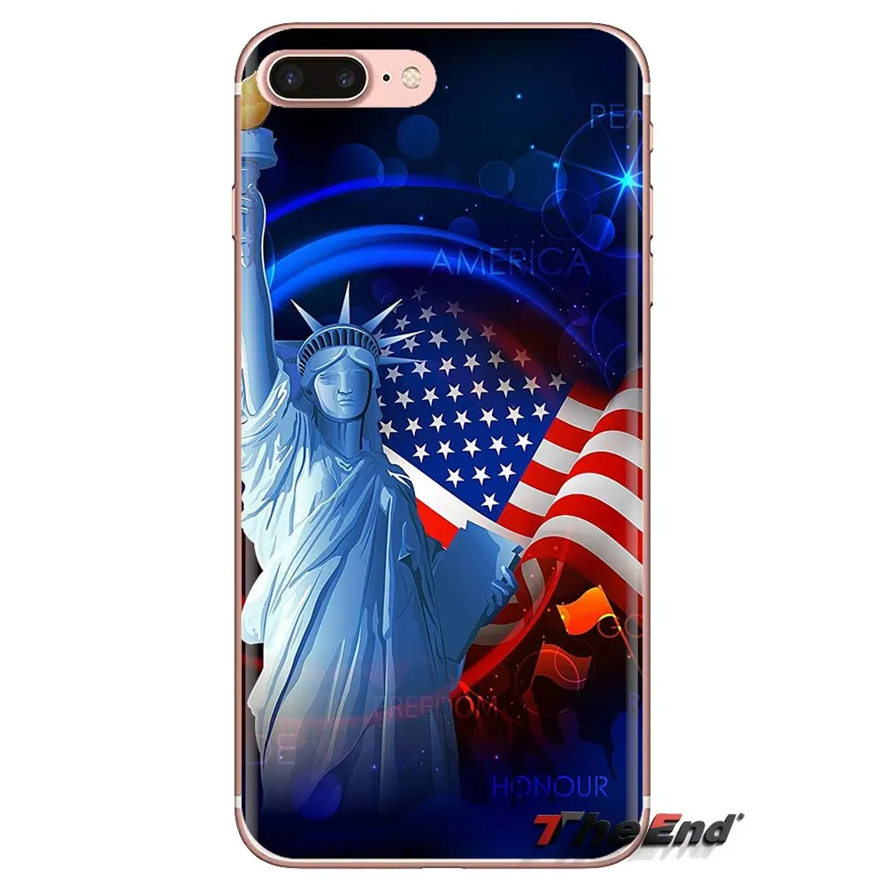 Американский флаг для Huawei Mate Honor 4C 5C 5X 6X 7 7A 7C 8 9 10 8C 8X 20 Lite Pro прозрачные мягкие чехлы