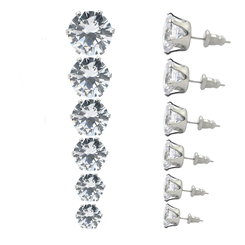 Новинка 2017 года Модные украшения круглый одного Циркон Нержавеющая сталь