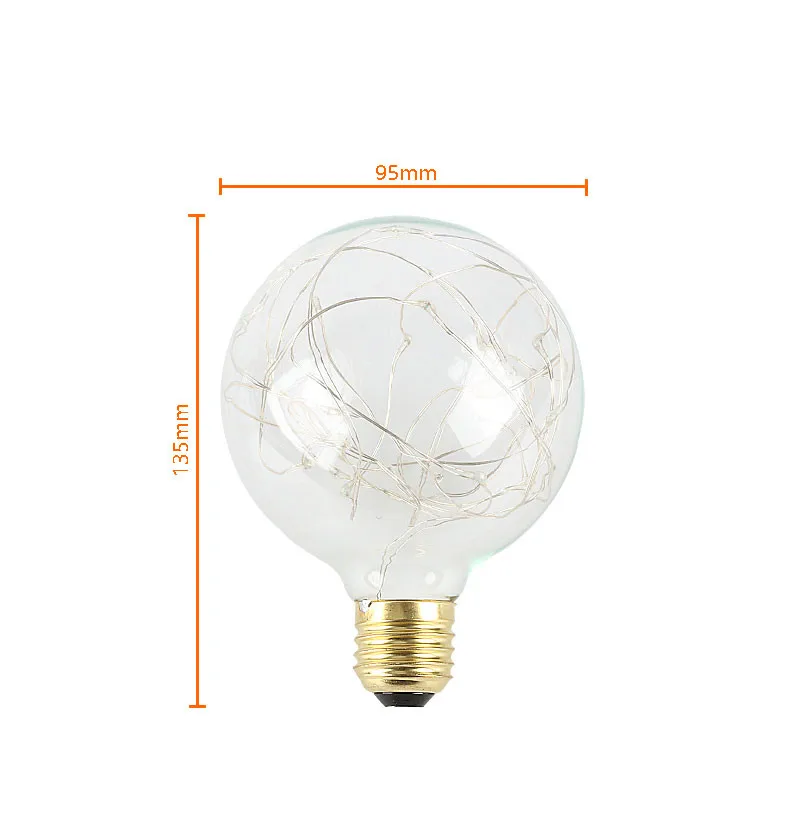 AC85-265V E27 G80 G95 G125 RGB светодиодный Праздничная Рождественская фея провод Светильник лампы светодиодный ночной Светильник лампы для украшения