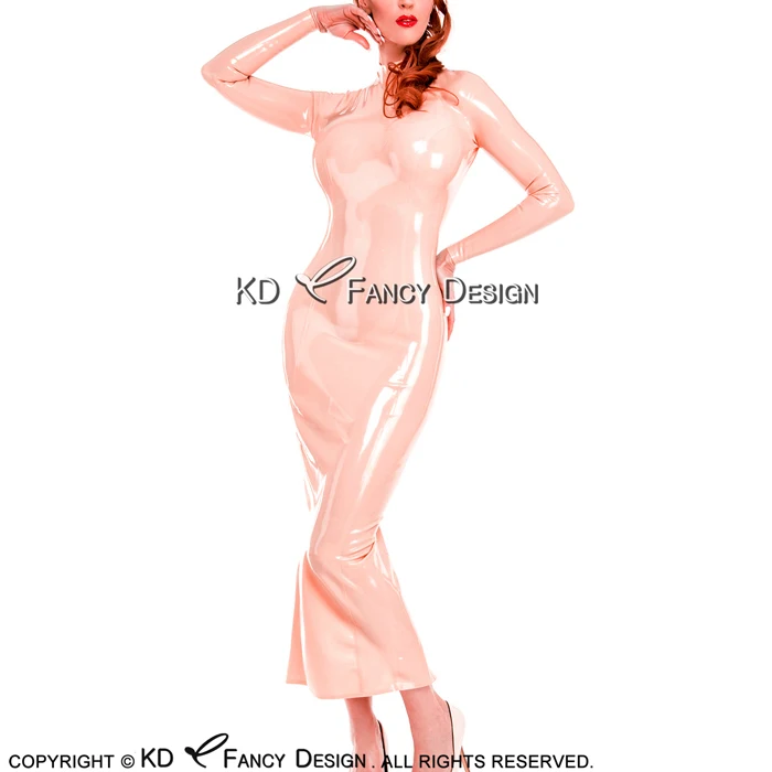baby pink Детское розовое сексуальное латексное платье с двумя молниями сзади, резиновое платье, облегающее платье для подвижных игр, LYQ-0131 - Цвет: baby pink