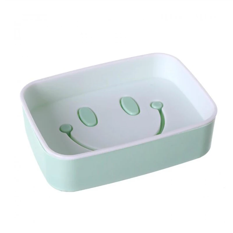 

Home Soap Case Container Drain Soap Tray Rack Household Cartoon Smile Soap Box Creative Bathroom Soap Holder Dish 13*9cm