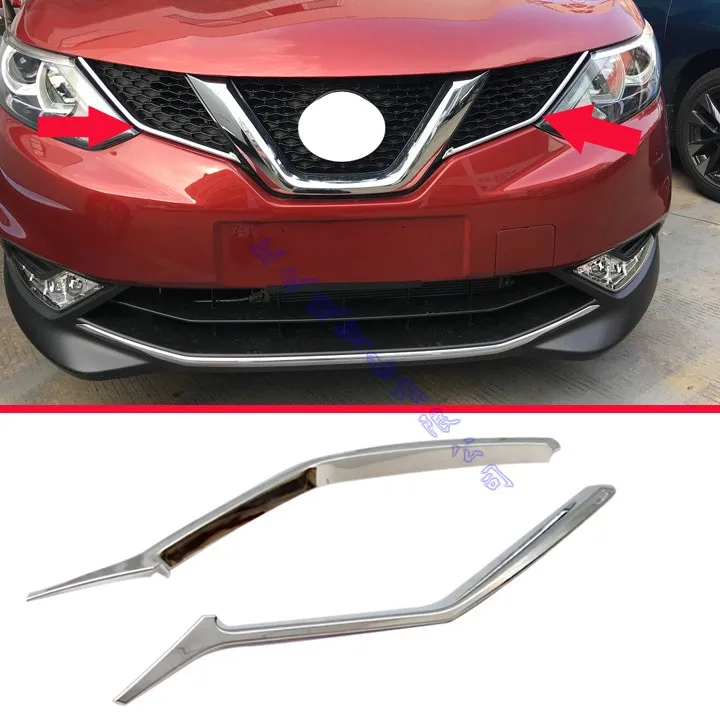 Накладка на решетку радиатора для Nissan Qashqai J11 2015 2016 2017 ABS|Хромирование| |
