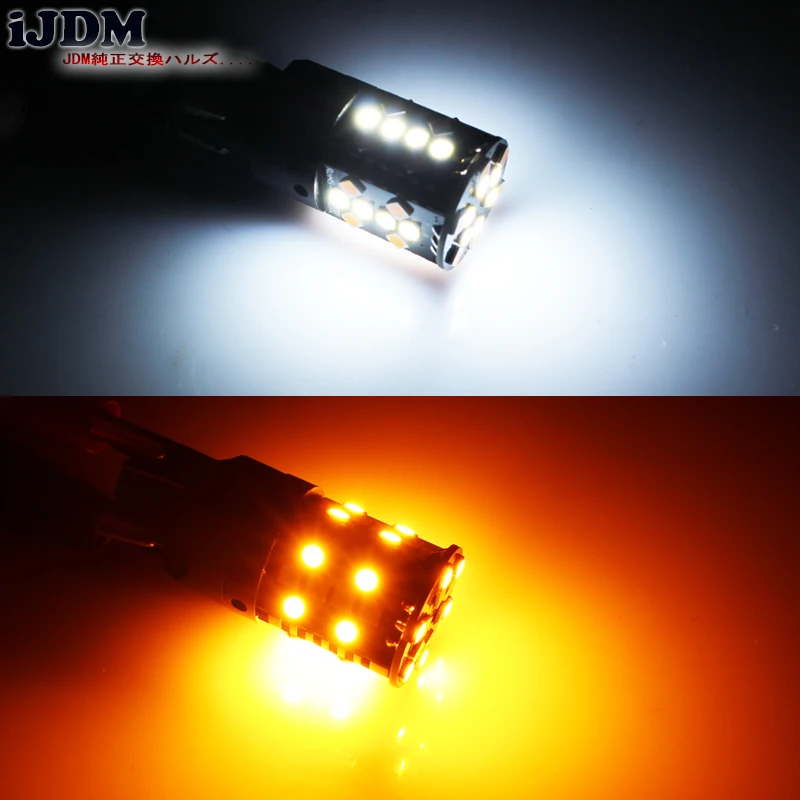 

No Hyper Flash 3157 LED Canbus 1157 7443 Switchback White/Amber LED Bulbs For Daytime Running Lights/Turn Signal Lights 12V LED