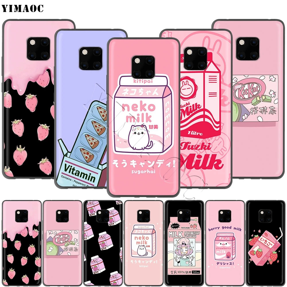 Yaimaoc Kawaii японский клубничный молочный чехол для Huawei Mate 10 P8 P9 P10 P20 P30 P Smart Lite Pro Mini