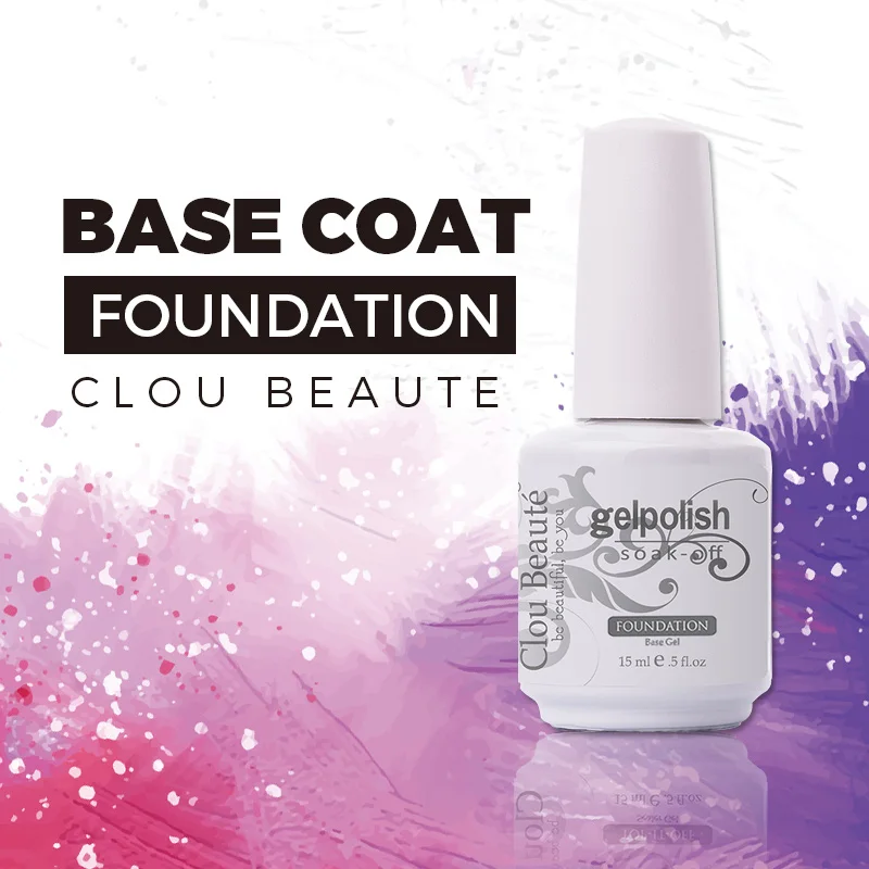 Clou Beaute основа и без протирания верхнее покрытие прозрачный цветной Гель лак для
