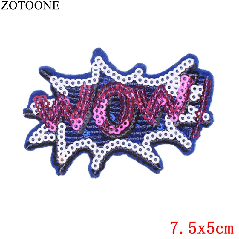 509 ZOTOONE Wow нашивка с вышитыми буквами для одежды DIY железные нашивки для детей дикие аппликации пришитые наклейки для одежды аксессуары - Цвет: 509