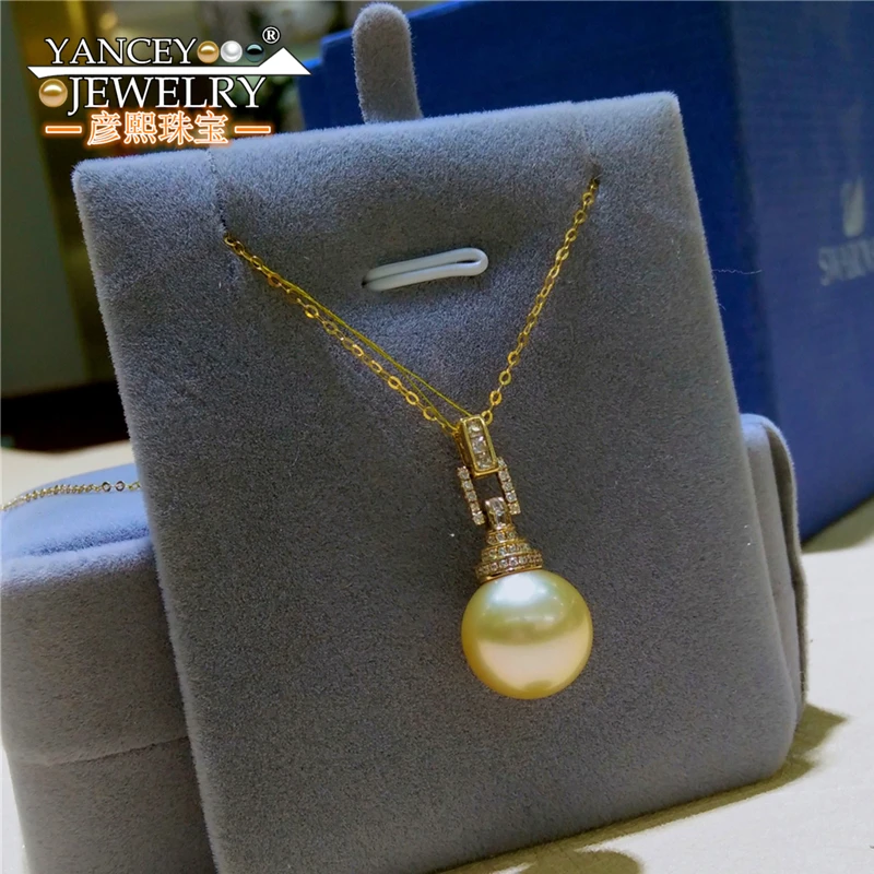 2019 Новое натуральное колье с жемчужными подвесками Fina Jewelry 11-12 мм большие золотые