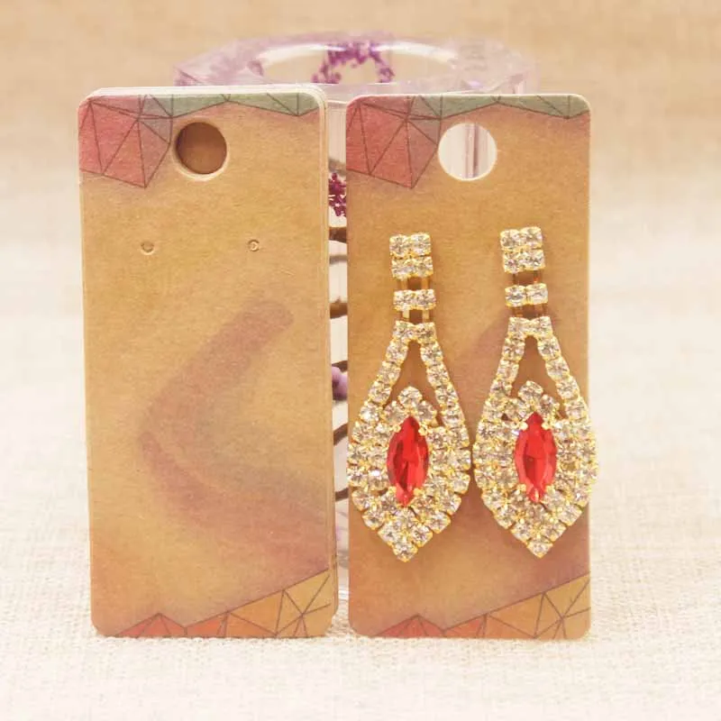 wholesale 300GSM cardboard Kraft paper Jewelry Display Cards Multi Color Earring &ampPendant packaging 100pcs=1lot DIY design | Украшения и
