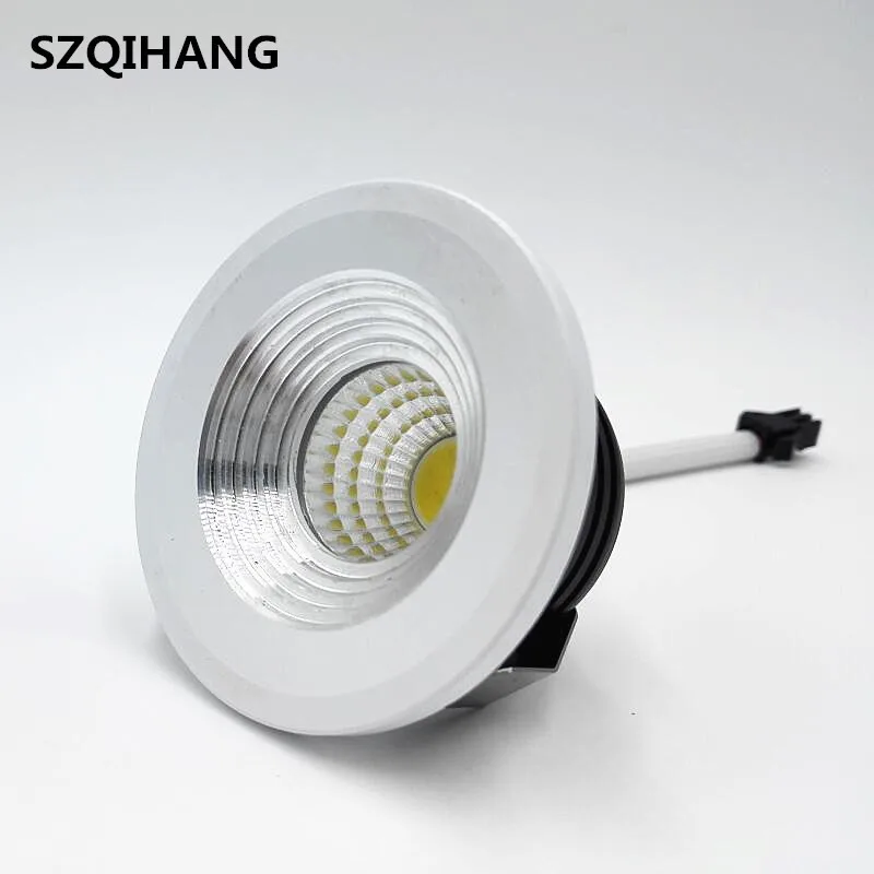 Dimmable LED Downlight Mini 5W Recessed COB Down Light AC85-265V LED Ceiling Lamp White/Warm Wardrobe Lights