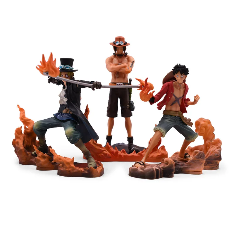 3 шт./компл. Аниме One Piece DXF Brothers Luffy Sabo Ace ПВХ фигурка Коллекционная модель