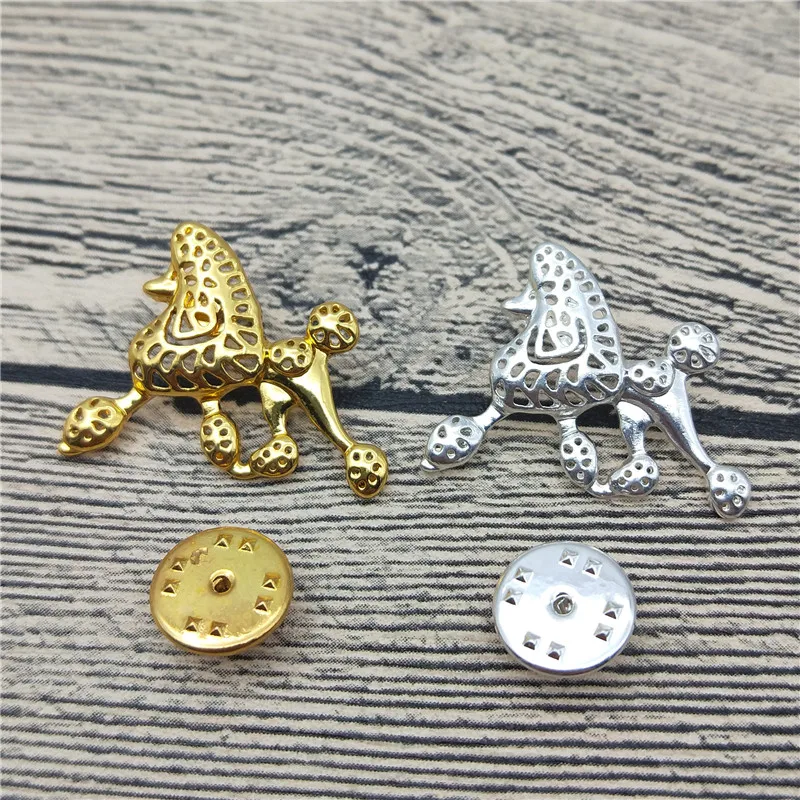New Poodle Brooches and Pins Trendy Animal Metal Suit Men Fashion Pet Jewellery | Украшения и аксессуары