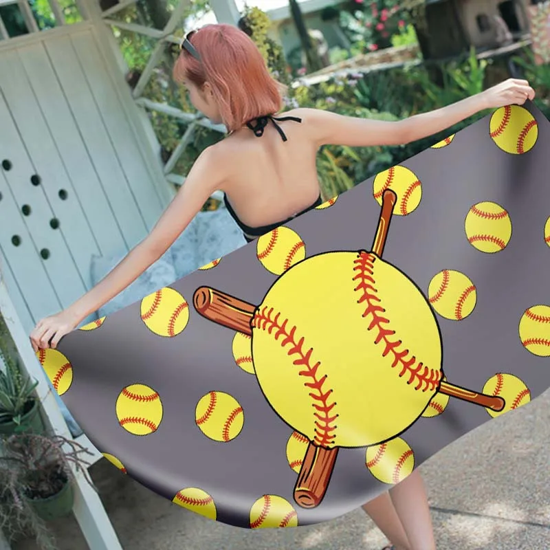 Summer Baseball Large Beach Towel Microfiber Bath Towels Swimming Outdoor Gym Traveling Toalla Playa Serviette De Plage |