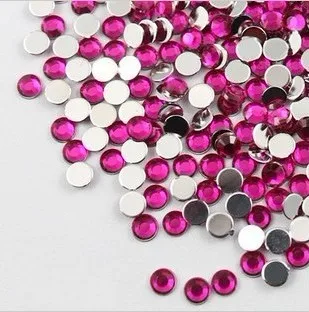 

Free Shipping ! 10000 pcs/ lot Top quality 5mm Cerise Pink flatback Acrylic Rhinestone gem for Cloth shoe decoration accessary