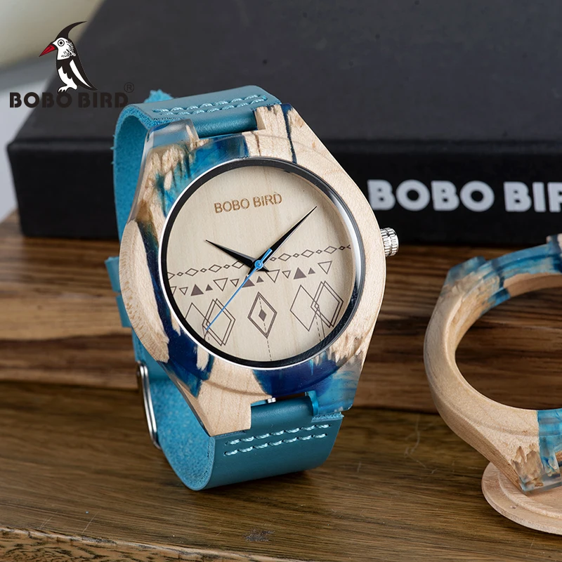 Модный простой Мужской деревянный кварцевый чехол BOBO BIRD в подарочной коробке