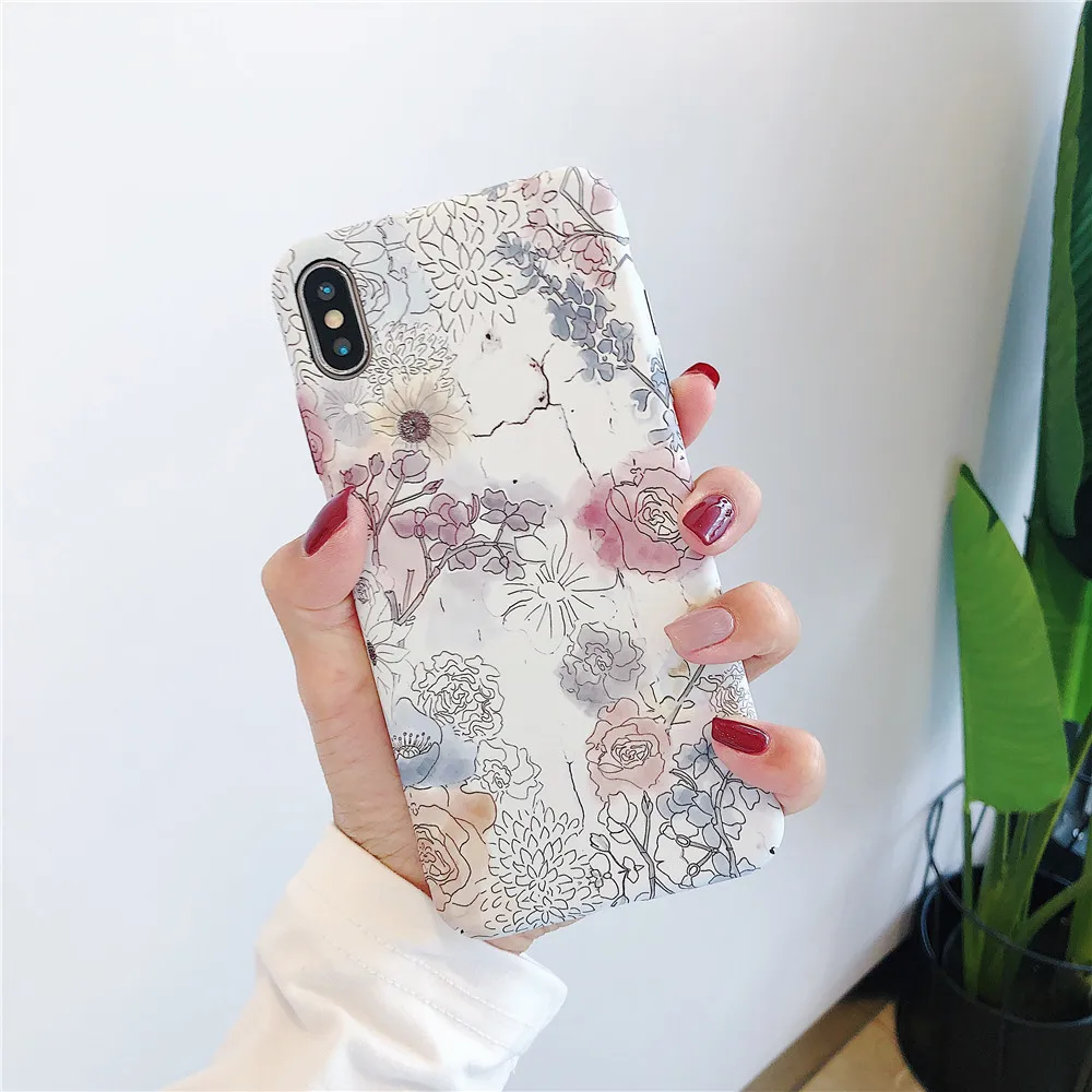 Светящийся цветочный чехол для iPhone 7 ретро Рисунок лист надпись телефона 6 6s 8 Plus X