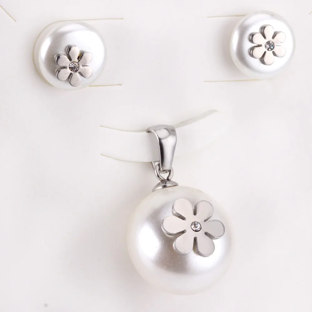 Ювелирный Комплект из колье и серёг нержавеющей стали|flower jewelry set|fashion setjewelry sets |
