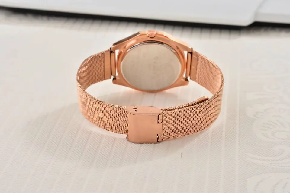 100% настоящая съемка розовое золото 30 м водонепроницаемые женские часы золотые