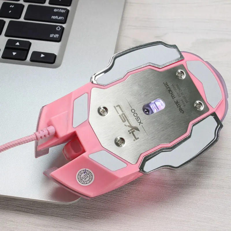 X500 Проводная игровая мышь USB 3200 точек/дюйм металлическая текстура Механическая