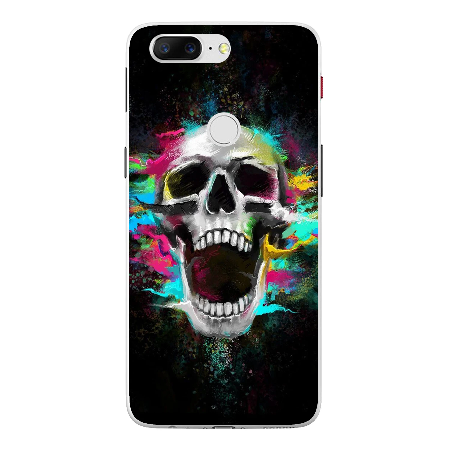 For Oneplus 5T Case Cover 6.01&quot Transparent Soft TPU Silicone Popular Cool Color Glasses Rose Flower Skull Painted Phone |