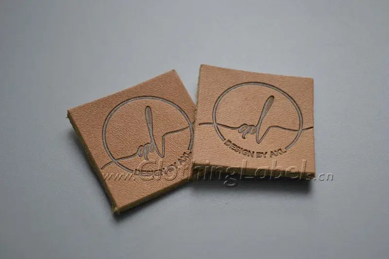 Пользовательская кожаная этикетка для джинсовой ткани печать логотипа высечка