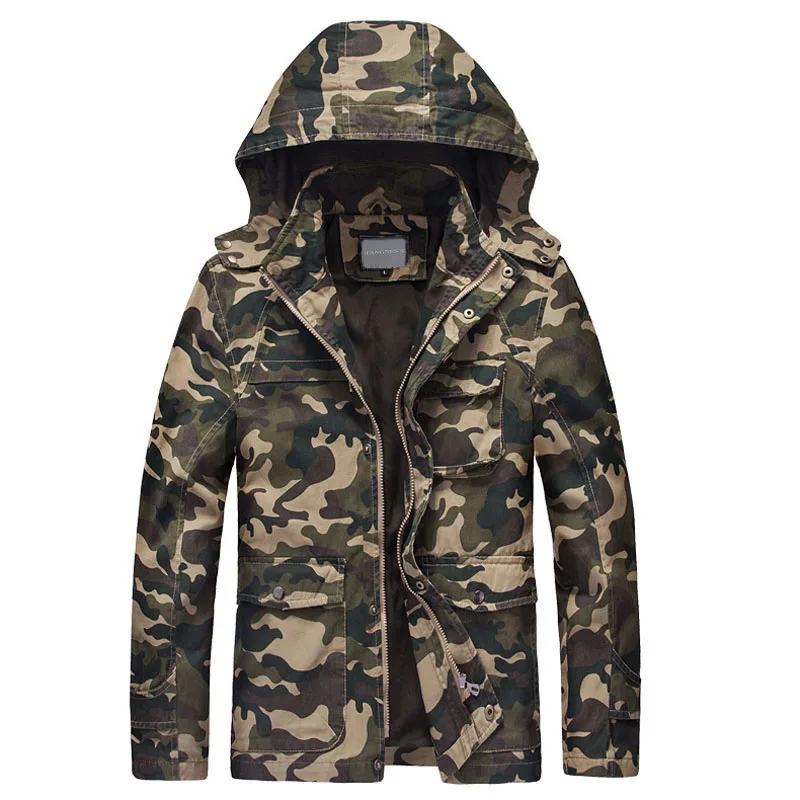 TANGNEST Hooded Jacket Army Green New Design Hot Selling Camoiflage Men Jackets Veste Homme Trendy 2 Colors MWJ1783 | Мужская одежда