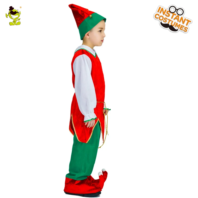 Детские костюмы с изображением эльфа для маленьких мальчиков на Рождество