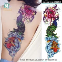 ac 001beauty super big full arm back temporary body tattoo stickers for women fake peacock flower fish tattoo designs