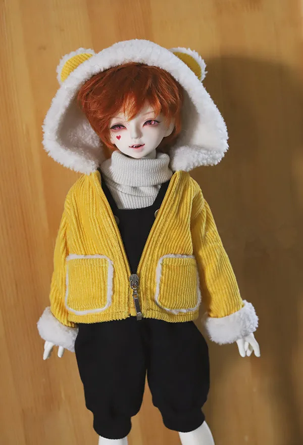 Желтый комбинезон с медвежьей шапкой 1/4 1/6 BJD аксессуары для кукольной одежды