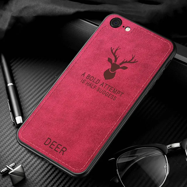 Red Для iPhone 6 6s SE 5 5G 5S 7 8 Plus X XS 11 Pro Max XR Ультратонкий чехол из мягкого ТПУ с объемным рисунком оленя - Цвет: Red
