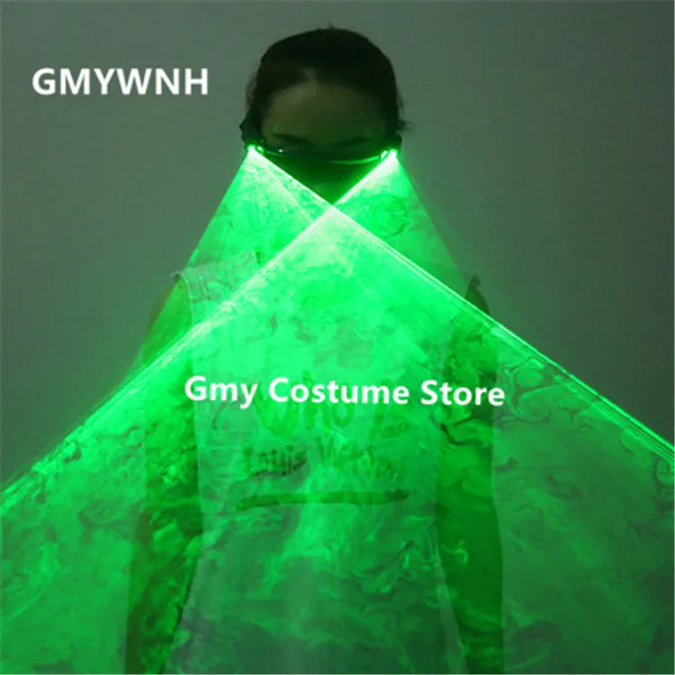 P80 для выступления певца dj носит светодиодные очки бар зеленый лазерный свет Лучи